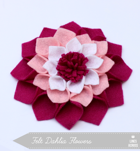 Felt Dahlia Flowers - Lines Across